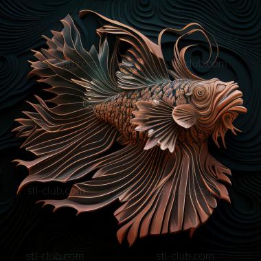 3D model st Indian lionfish fish (STL)